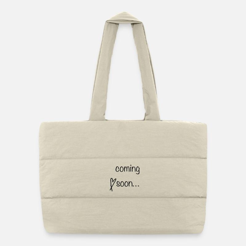 Coming Soon Lettering Puffer Shopping Bag