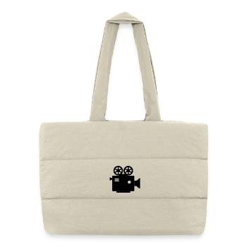 Caméra de cinéma - Sac shopping matelassé - blanc naturel - Devant
