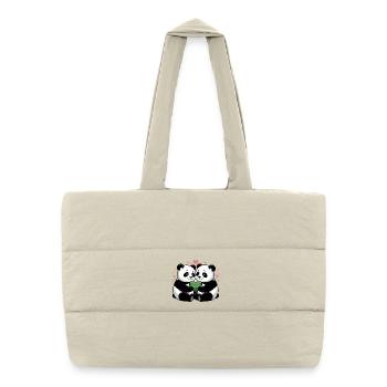 Panda couples in love - Puffer Shopping Bag - natural - Front