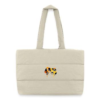Leopard Print Gaming player - Puffer Shopping Bag - natural - Front