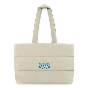Logo des Sun Waves en Eubée Grèce - Sac shopping matelassé - blanc naturel - Devant