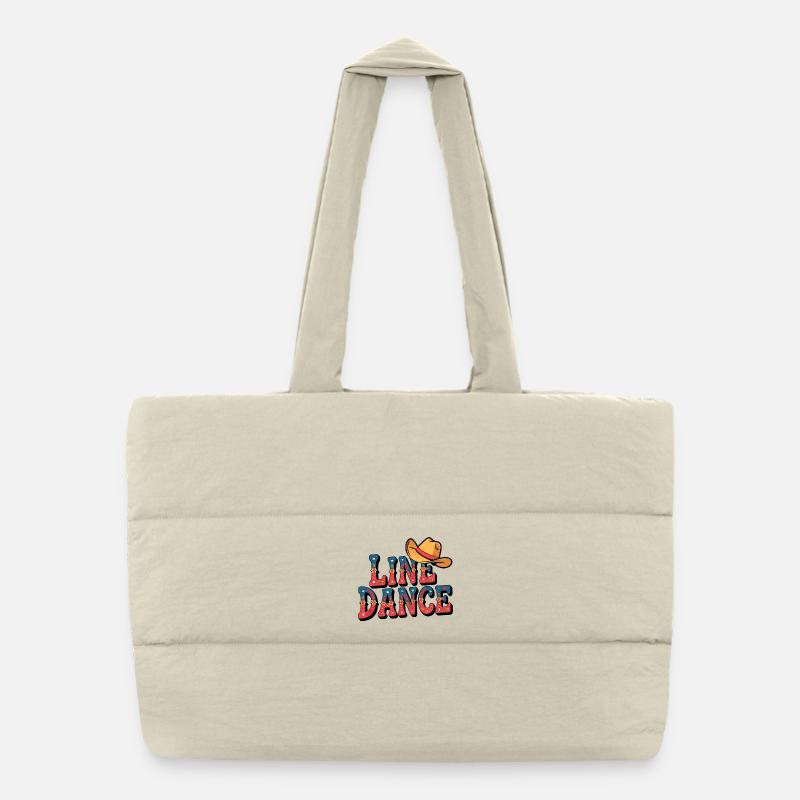 Lone Dance Cowboy Text mit Hut Puffer-Einkaufstasche