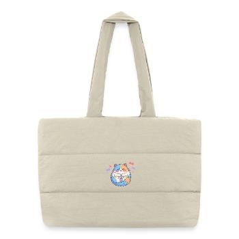 Pastel Kitten Cuddly Heart - Puffer Shopping Bag - natural - Front