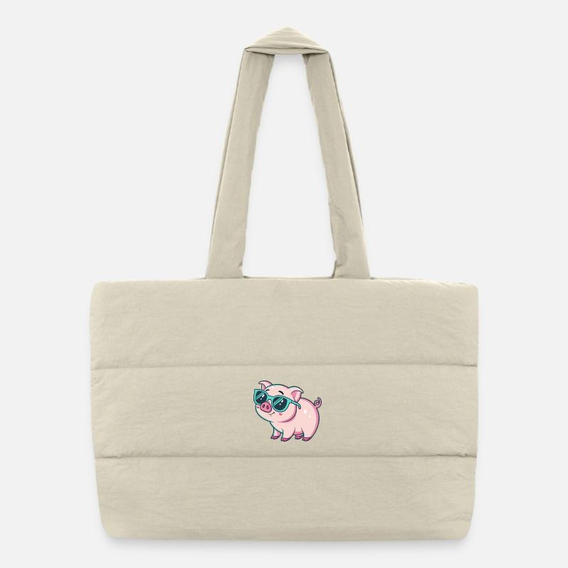 Cochon Cool Lunettes Soleil Sac shopping matelassé