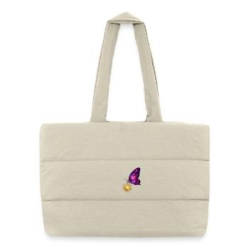Golden Sun and space butterfly. - Puffer Shopping Bag - natural - Front