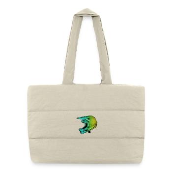 MTB FullFace Helmet - Hand Carved Printable - Puffer Shopping Bag - natural - Front