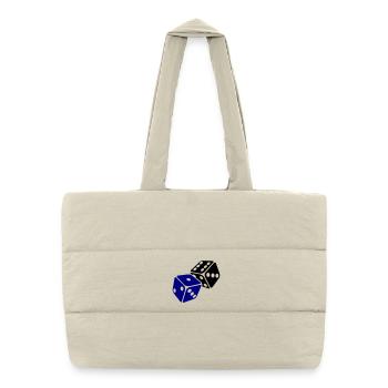 Blue Cube Minimal Design - Puffer Shopping Bag - natural - Front