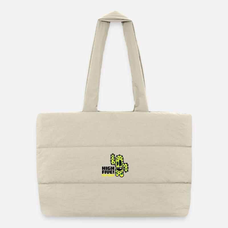 cactus comic Puffer Shopping Bag