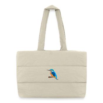 multi-faceted kingfisher with bright plumage - Puffer Shopping Bag - natural - Front
