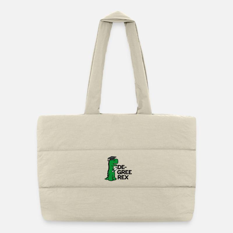 T-Rex Funny Graduation Gift Degree Rex Diploma Puffer Shopping Bag