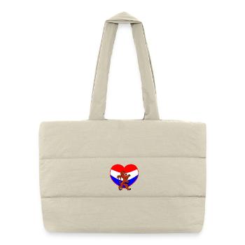 Dutch lion with heart red white blue - Puffer Shopping Bag - natural - Front