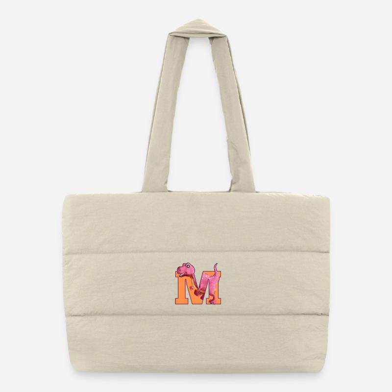 M- DINOSAURIER, Personalisierbar Puffer-Einkaufstasche