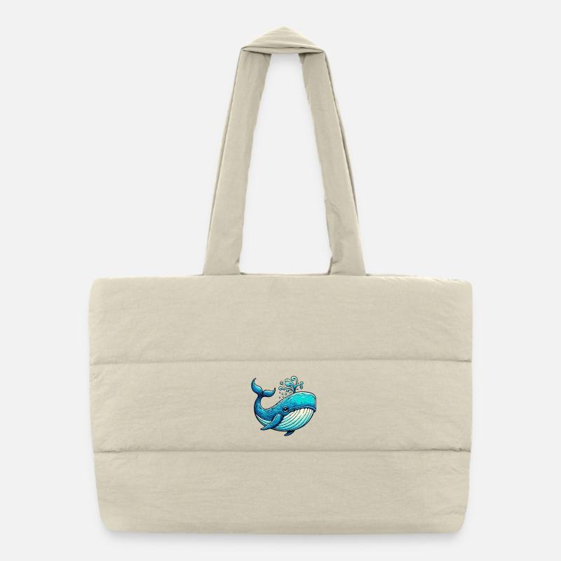 Whale Puffer Shopping Bag