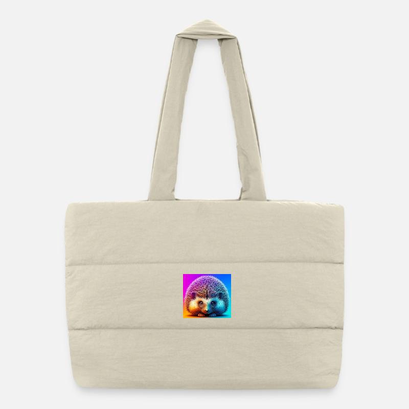 hérisson - Sac shopping matelassé - blanc naturel