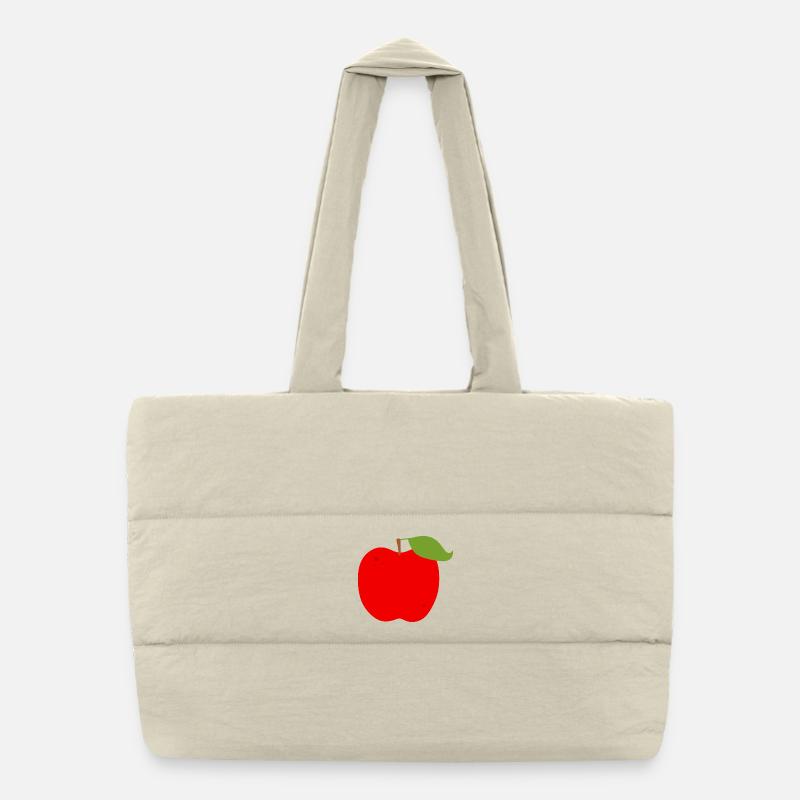 Lebendiger roter Apfel Illustration Puffer-Einkaufstasche