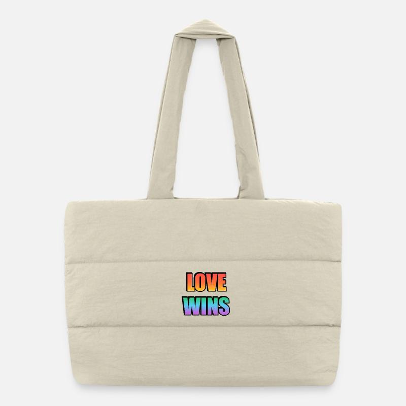 Love Wins Rainbow Gradient Puffer-Einkaufstasche