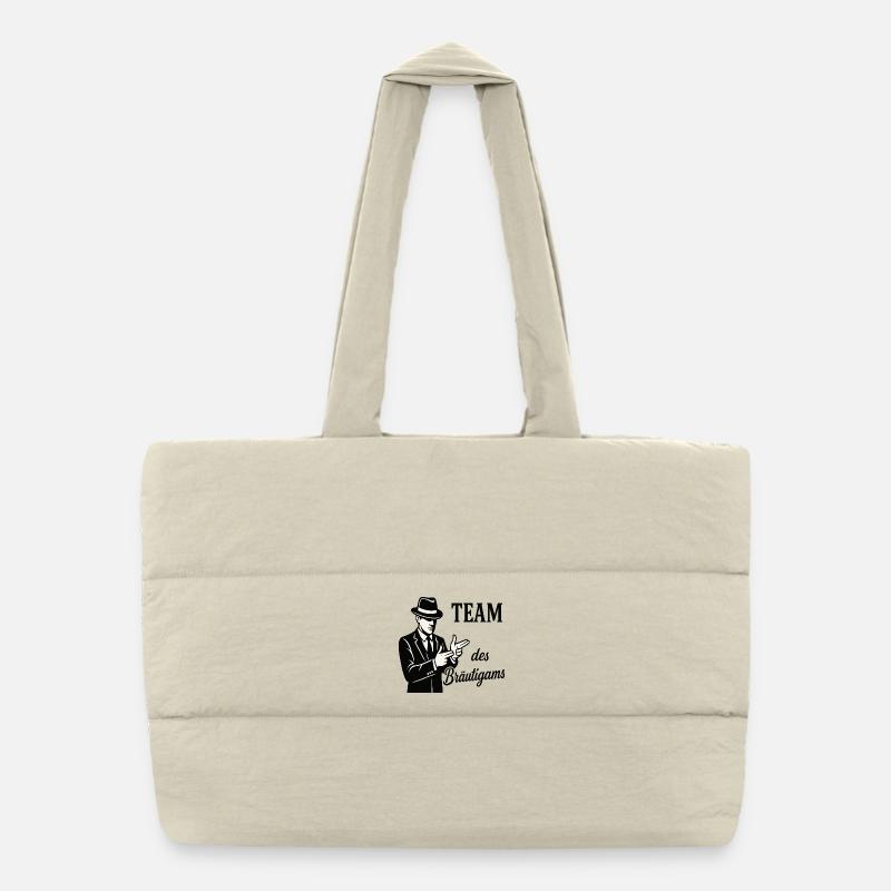 Team des Bräutigams Logo Tee Puffer-Einkaufstasche
