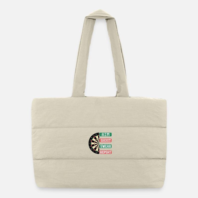 Aim Shoot Wear Repeat Dartboard Style Puffer Shopping Bag