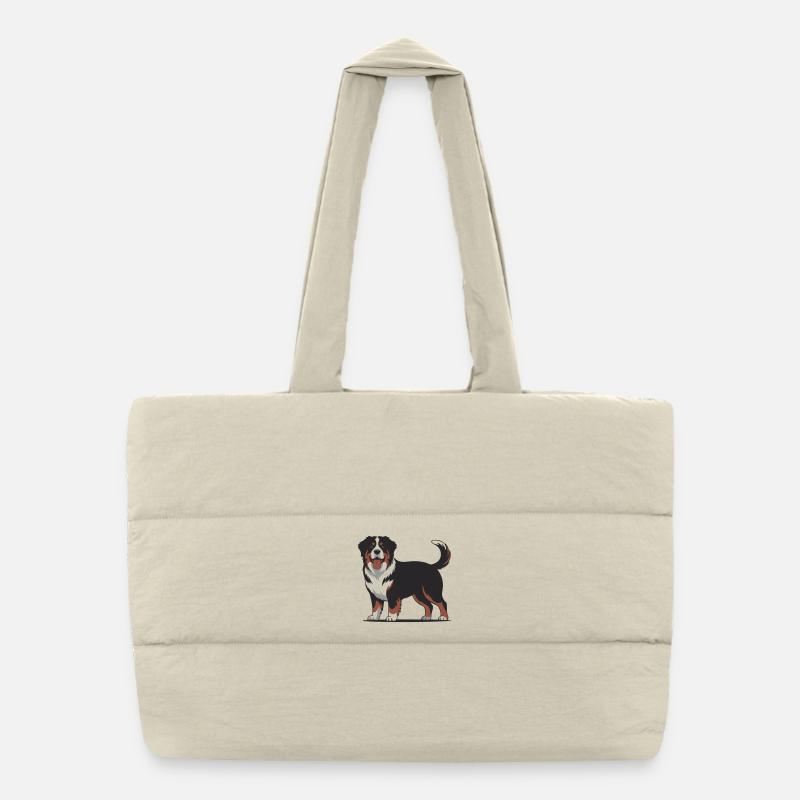 Berner Sennenhund - Puffer-Einkaufstasche - Naturweiß