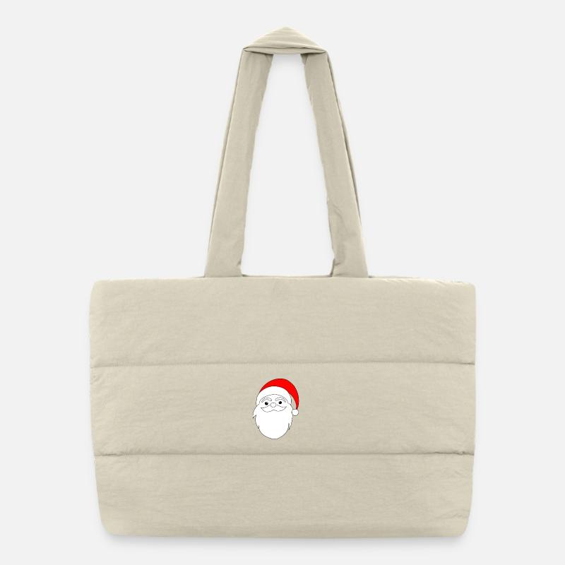 Weihnachtsmann Linienkunst Puffer-Einkaufstasche