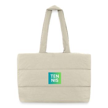 Typographie dégradée de tennis - Sac shopping matelassé - blanc naturel - Devant