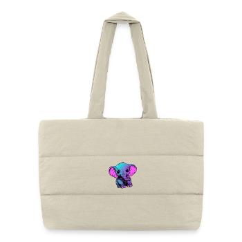 Néon éléphant Pop Art Couleurs - Sac shopping matelassé - blanc naturel - Devant