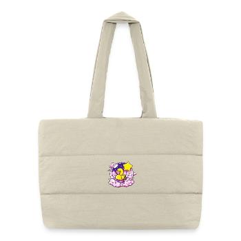Dream duck in a star balloon - Puffer Shopping Bag - natural - Front
