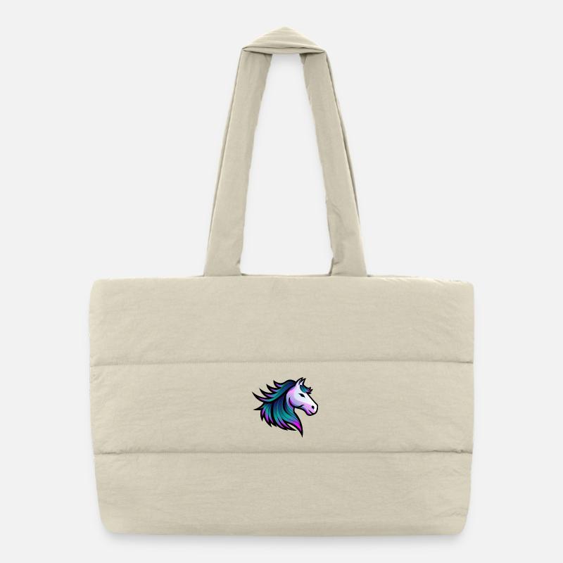 Illustration de cheval Indigo Spirit Sac shopping matelassé