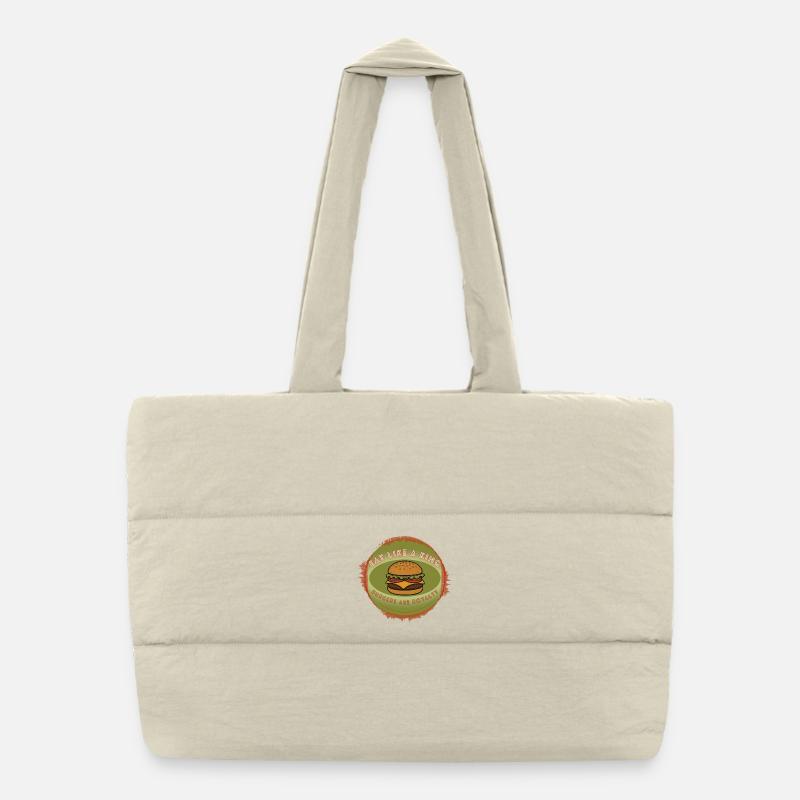 T-shirt royauté de Manger comme un King Burger Sac shopping matelassé