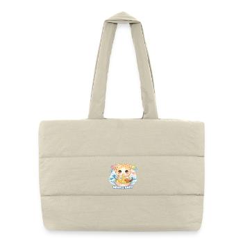 Ramen Cat Kanagawa - Puffer Shopping Bag - natural - Front