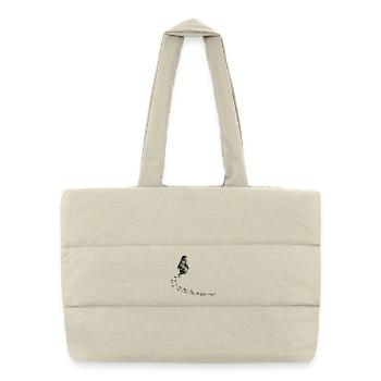 Penguin Mais pourquoi le mème des montagnes antarctiques Backprint - Sac shopping matelassé - blanc naturel - Devant