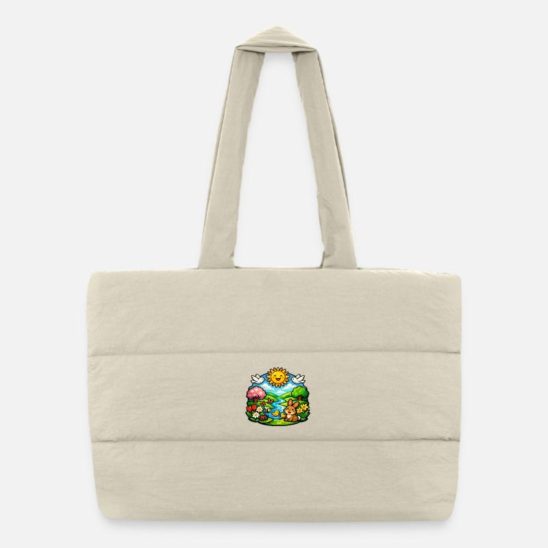 Sunshine Dream Garden Puffer Shopping Bag