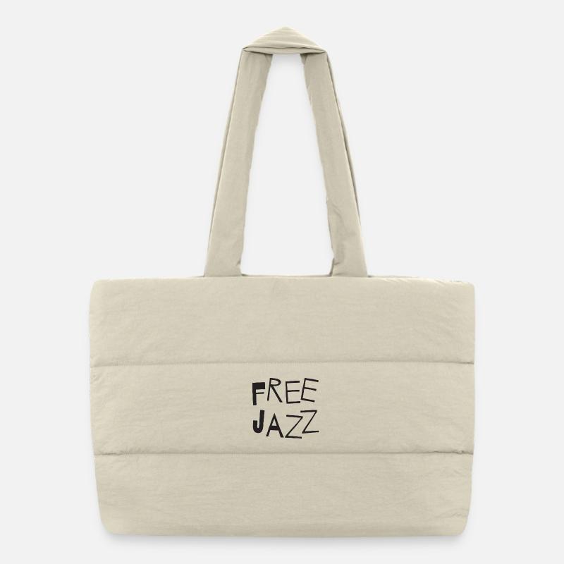 Lettres dessinées à la main de Free Jazz Sac shopping matelassé