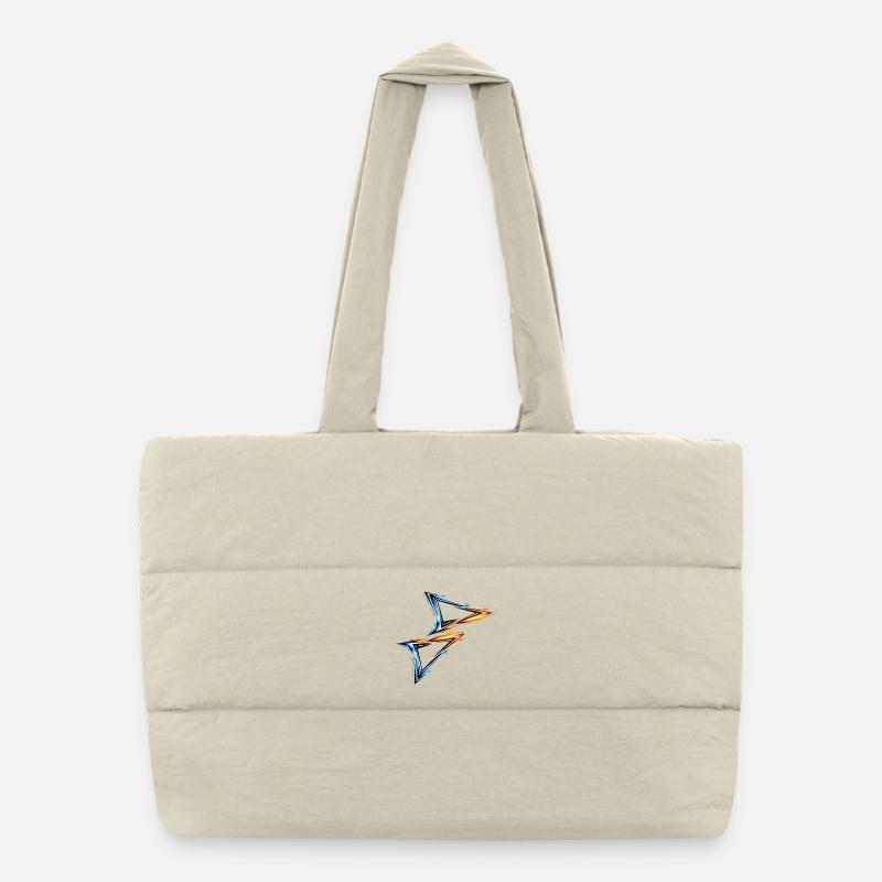Jersey Design Triangle Blue Orange Sporty Style Puffer Shopping Bag