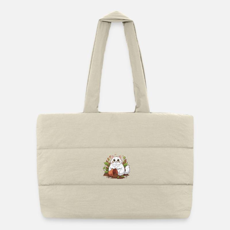Aventure du chat de jardin dans un pot Sac shopping matelassé