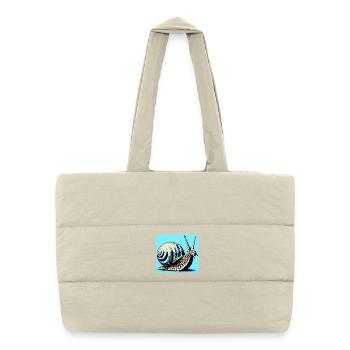 Escargot - Sac shopping matelassé - blanc naturel - Devant