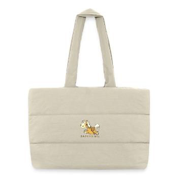 Rennsemmel Galopp Pferd I Pony Kinder Geschenk - Puffer-Einkaufstasche - Naturweiß - Vorne