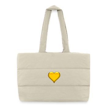 Golden Heart Emblem - Puffer Shopping Bag - natural - Front