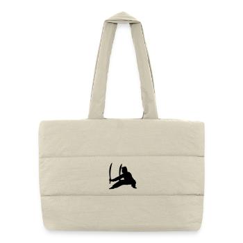 Pratiquant de Kung Fu avec deux épées - Sac shopping matelassé - blanc naturel - Devant