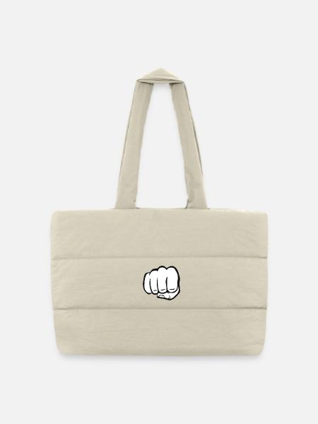Faust geballte Faust fist bump cool Logo Symbol - Gesteppte Shopping Bag - Naturweiß