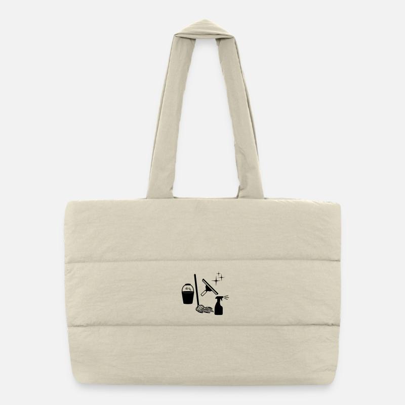Cleaner window cleaner logo Puffer Shopping Bag
