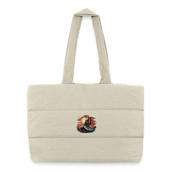 Sailing ship at full speed - Puffer Shopping Bag - natural - Front