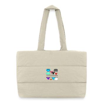 Lingerie logo with briefs and underpants - Puffer Shopping Bag - natural - Front