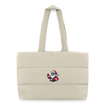 Santa Claus with Sunglasses Xmas Costume - Puffer Shopping Bag - natural - Front