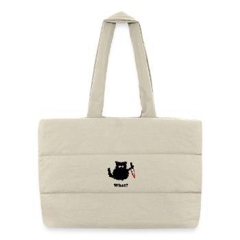Murder Kitten Sticker - Puffer Shopping Bag - natural - Front