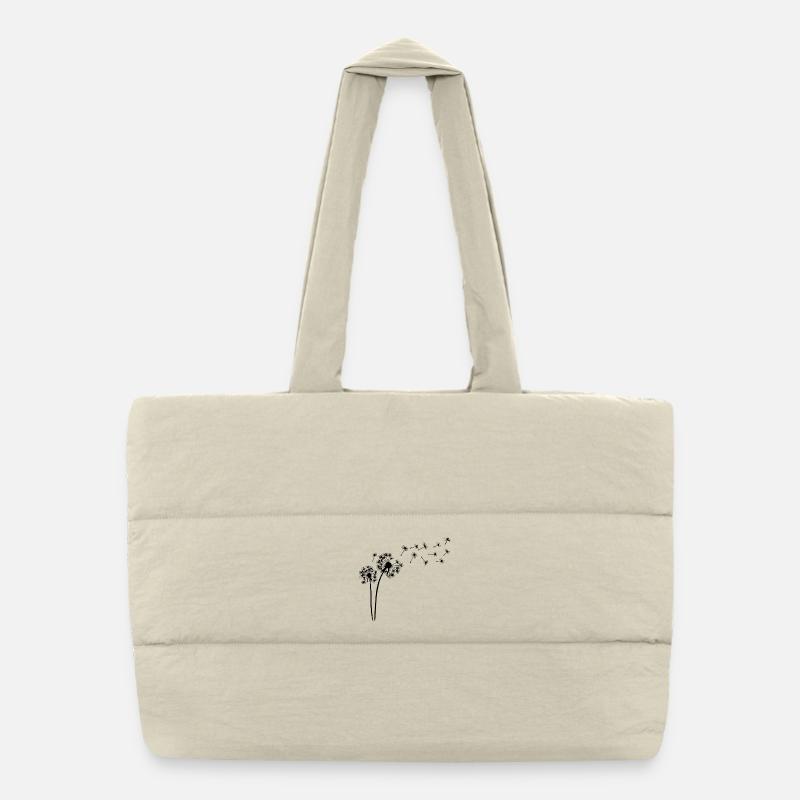 Der Wind und der schwarze Löwenzahn Puffer-Einkaufstasche