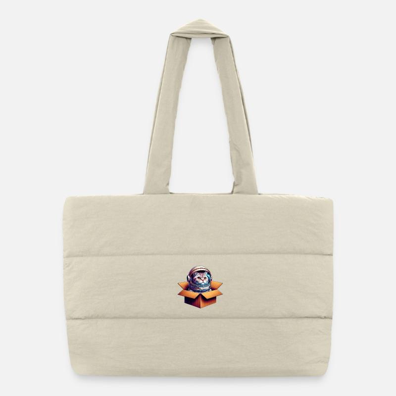 Katze Astronaut Puffer-Einkaufstasche