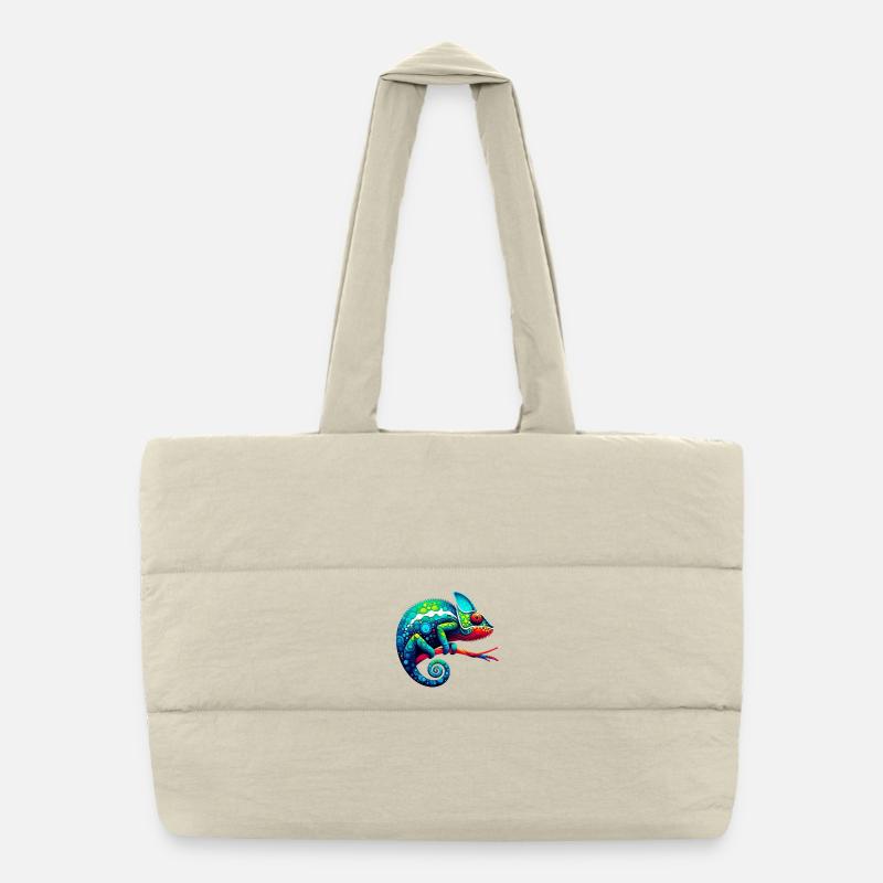Chameleon Puffer Shopping Bag