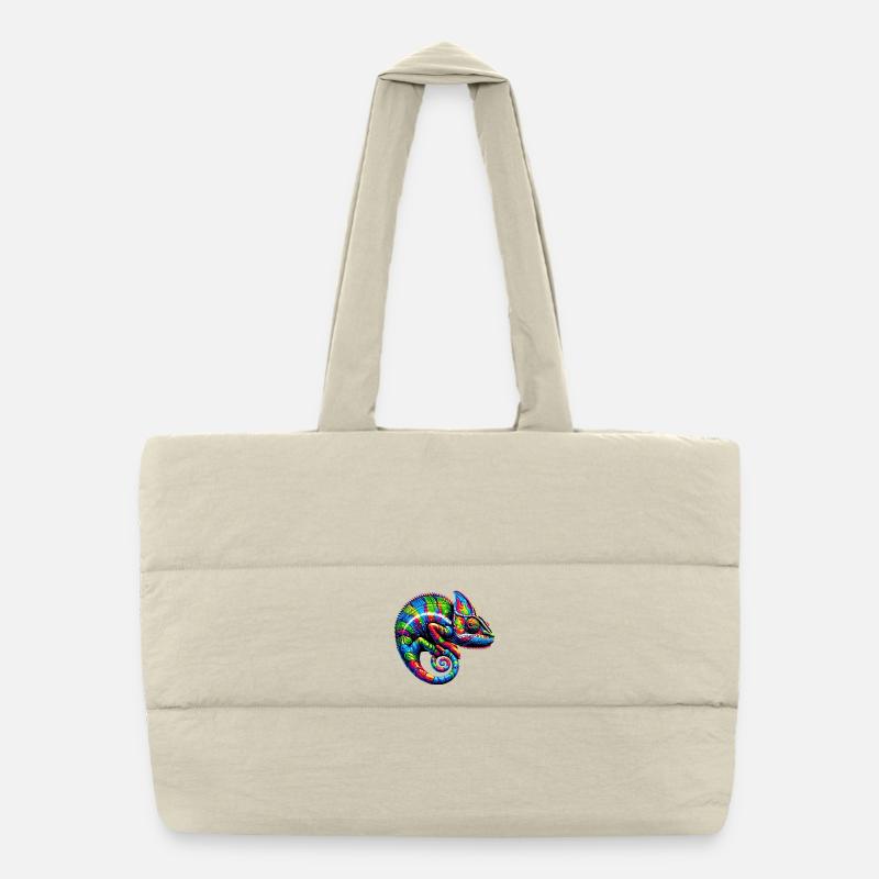 Chameleon Puffer Shopping Bag