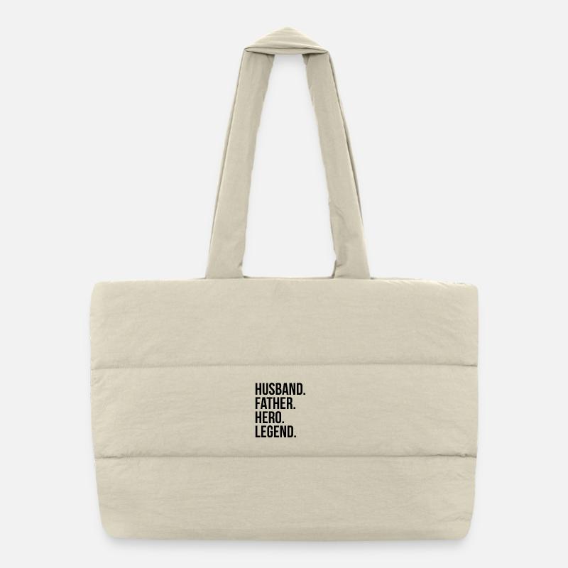 Mari. Père. Héros. Légende Sac shopping matelassé